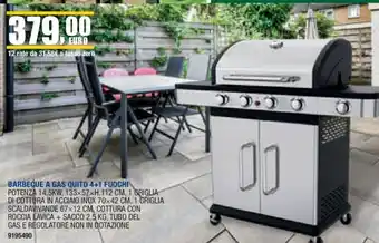Bricofer BARBECUE A GAS QUITO 4+1 FUOCHI offerta