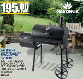 Bricofer BARBECUE A CARBONELLA CON AFFUMICATORE CARACAS 126X72,5Xh.125 CM offerta