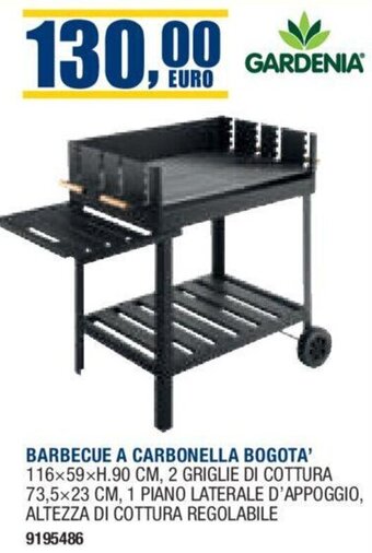 BARBECUE A CARBONELLA BOGOTA' 116x59xH.90 CM