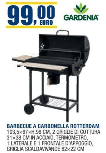 BARBECUE A CARBONELLA ROTTERDAM 103,5x67xH.96 CM,
