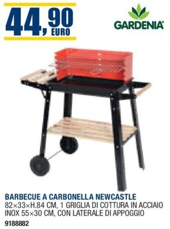 Bricofer BARBECUE A CARBONELLA NEWCASTLE 82x33xH.84 CM offerta