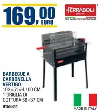 Bricofer BARBECUE A CARBONELLA VERTIGO 102x51xH.100 cm offerta