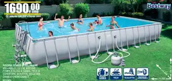 Bricofer PISCINA POWER STEEL FRAME 956×488×H.132 CM offerta