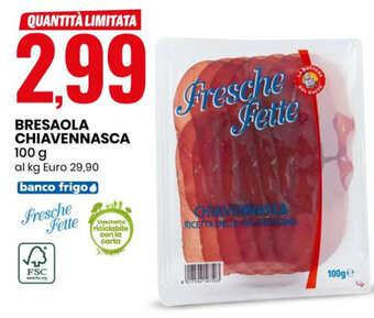Eurospin BRESAOLA CHIAVENNASCA 100 g offerta