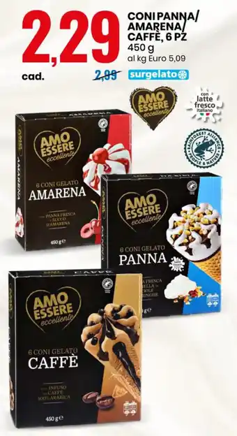 Eurospin CONI PANNA/ AMARENA/ CAFFÈ, 6 PŻ 450 g offerta