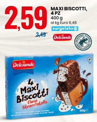Eurospin MAXI BISCOTTI, 4 PZ 400 g offerta