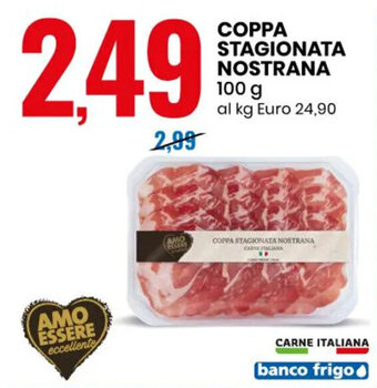 Eurospin COPPA STAGIONATA NOSTRANA 100 g offerta