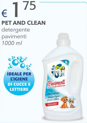 Acqua & Sapone PET AND CLEAN detergente pavimenti 1000 ml offerta