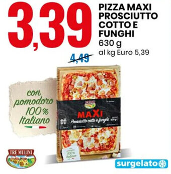 Eurospin PIZZA MAXI PROSCIUTTO COTTO E FUNGHI 630 g offerta