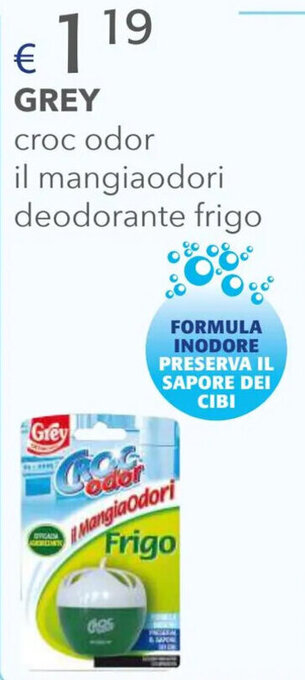 Acqua & Sapone GREY croc odor il mangiaodori deodorante frigo offerta