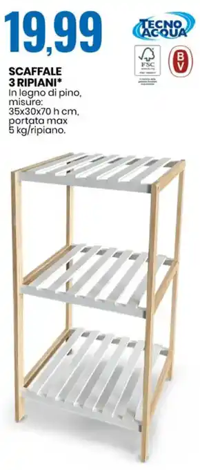 Eurospin SCAFFALE 3 RIPIANI* 35x30x70 h cm offerta