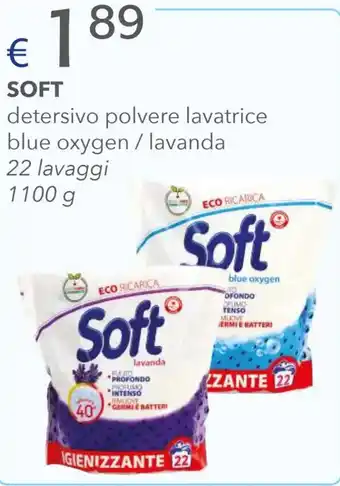 Acqua & Sapone SOFT detersivo polvere lavatrice blue oxygen / lavanda 22 lavaggi 1100 g offerta