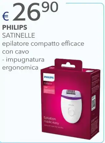 Acqua & Sapone PHILIPS SATINELLE epilatore compatto efficace con cavo offerta