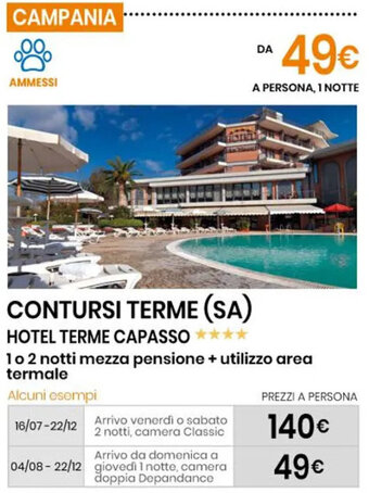 Eurospin CAMPANIA CONTURSI TERME (SA) HOTEL TERME CAPASSO*** offerta