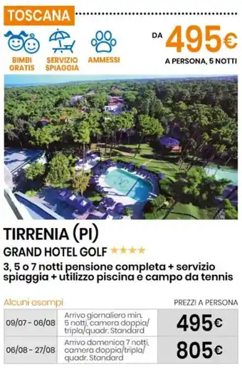 Eurospin TOSCANA TIRRENIA (PI) GRAND HOTEL GOLF offerta