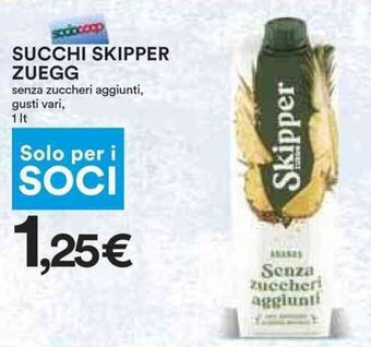 Coop SUCCHI SKIPPER ZUEGG senza zuccheri aggiunti, gusti vari, 1 lt offerta