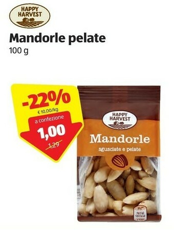 ALDI Happy harvest Mandorle Pelate 100 G offerta