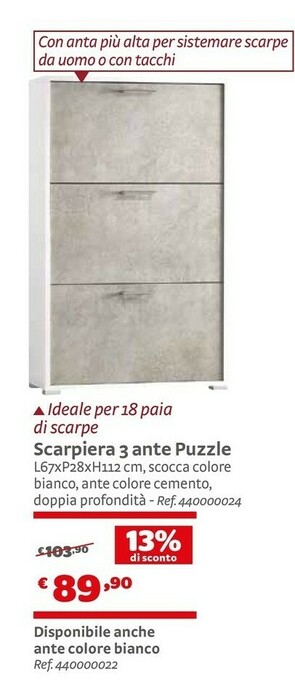 Bricocenter Scarpiera 3 Ante Puzzle offerta