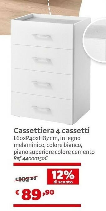 Cassettiera 4 Cassetti