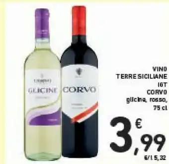 Conad Corvo Vino Glicine Terre Siciliane Igt 750 G(ml) offerta