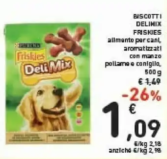 Conad Purina Frieskies Delimix Biscotti Per Cani Con Manzo 500g offerta
