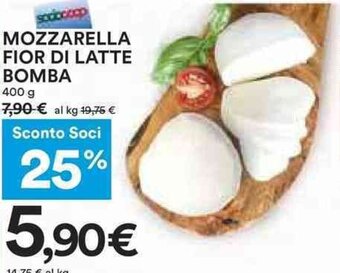Coop MOZZARELLA FIOR DI LATTE BOMBA 400 g offerta