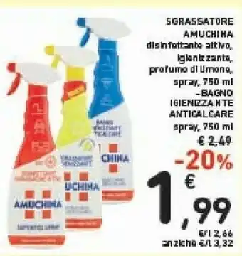 Conad Amuchina Sgrassatore Disinfettante Attivo 750 Ml offerta