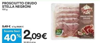 Coop PROSCIUTTO CRUDO STELLA NEGRONI 100 g offerta
