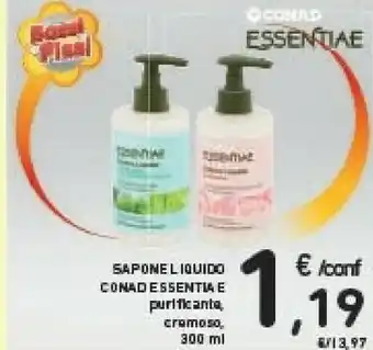 Conad Conad Essentiae Sapone Liquido Purificante Cremoso offerta