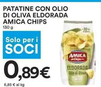 Coop PATATINE CON OLIO DI OLIVA ELDORADA AMICA CHIPS 130 g offerta