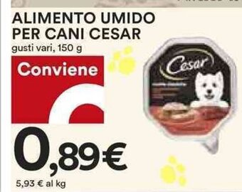 Coop ALIMENTO UMIDO PER CANI CESAR gusti vari, 150 g offerta