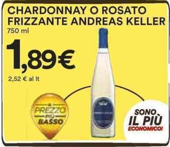 Coop CHARDONNAY O ROSATO FRIZZANTE ANDREAS KELLER 750 ml offerta