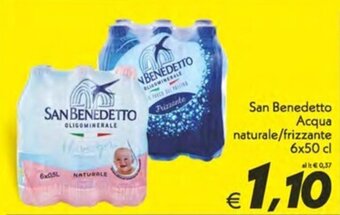 Iper Super Conveniente San Benedetto Acqua naturale/frizzante 6x50 cl offerta