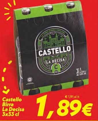 Iper Super Conveniente Castello Birra La Decisa 3x33 cl offerta