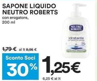 Coop SAPONE LIQUIDO NEUTRO ROBERTS 200 ml offerta