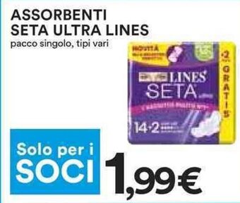 Coop ASSORBENTI SETA ULTRA LINES offerta