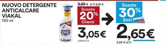 Coop NUOVO DETERGENTE ANTICALCARE VIAKAL 720 ml offerta