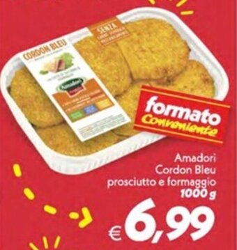 Iper Super Conveniente Amadori Cordon Bleu prosciutto e formaggio 1000 g offerta