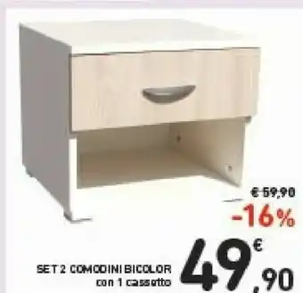 Set 2 Comodini Bicolor