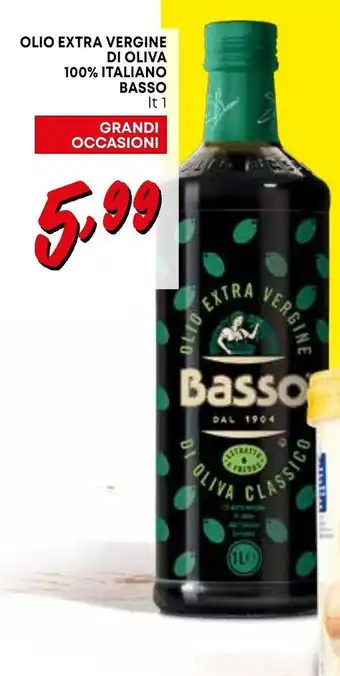 Borello Supermercati OLIO EXTRA VERGINE DI OLIVA 100% ITALIANO BASSO It 1 offerta