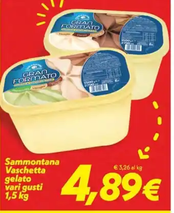 Iper Super Conveniente Sammontana Vaschetta gelato vari gusti 1,5 kg offerta