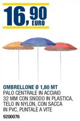 Bricofer OMBRELLONE Ø 1,80 MT offerta