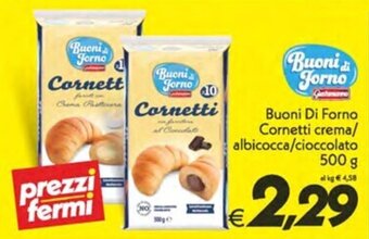 Iper Super Conveniente Buoni Di Forno Cornetti crema/ albicocca/cioccolato 500 g offerta
