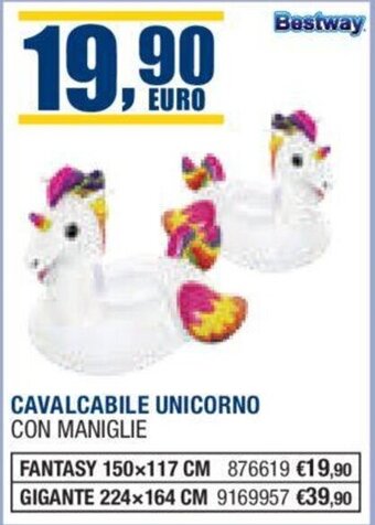 Bricofer CAVALCABILE UNICORNO CON MANIGLIE offerta