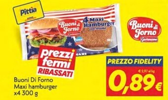 Iper Super Conveniente Buoni Di Forno Maxi hamburger x4 300 g offerta