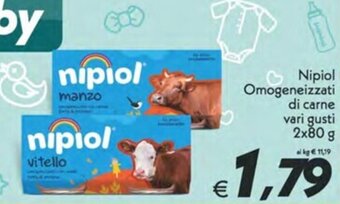 Iper Super Conveniente Nipiol Omogeneizzati di carne vari gusti 2x80 g offerta