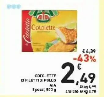 Conad Cotolette Di Filetti Di Pollo 500g offerta