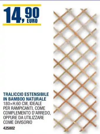 Bricofer TRALICCIO ESTENSIBILE IN BAMBOO NATURALE offerta