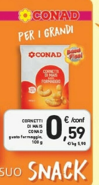 Conad Conad - Cornetti Di Mais Al Formaggio Non Fritti offerta