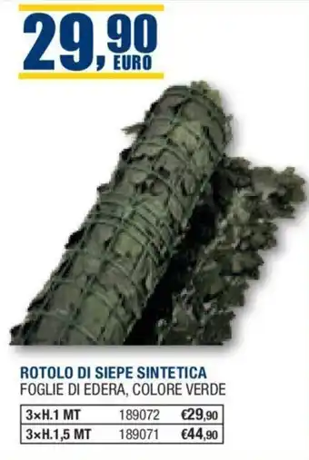 ROTOLO DI SIEPE SINTETICA 3xH.1,5 MT